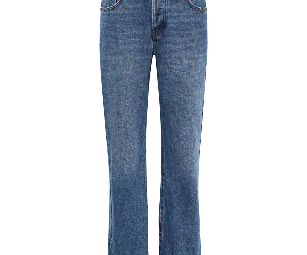 Hooligans Low Waist Relaxed Straight Leg Denim Jeans - Bay Blue