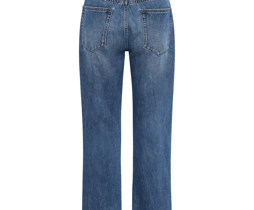 Hooligans Low Waist Relaxed Straight Leg Denim Jeans - Bay Blue