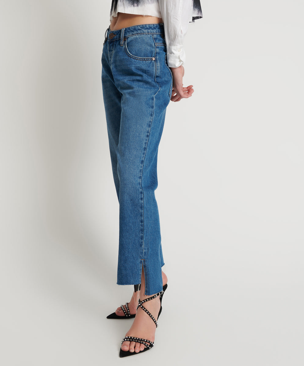 Hooligans Low Waist Relaxed Straight Leg Denim Jeans - Bay