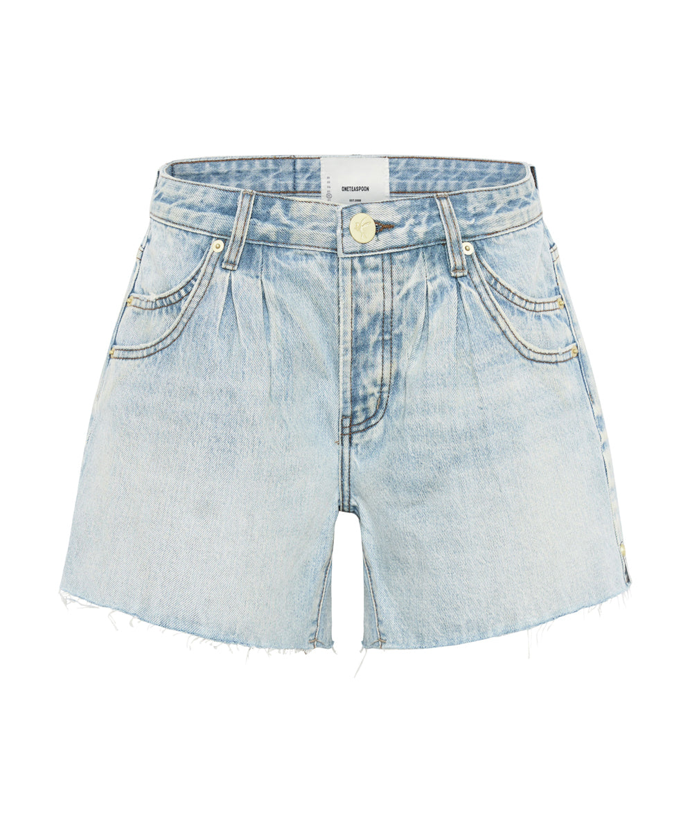Shakers Low Waist Super Relaxed Denim Shorts - Kansas Blue | One