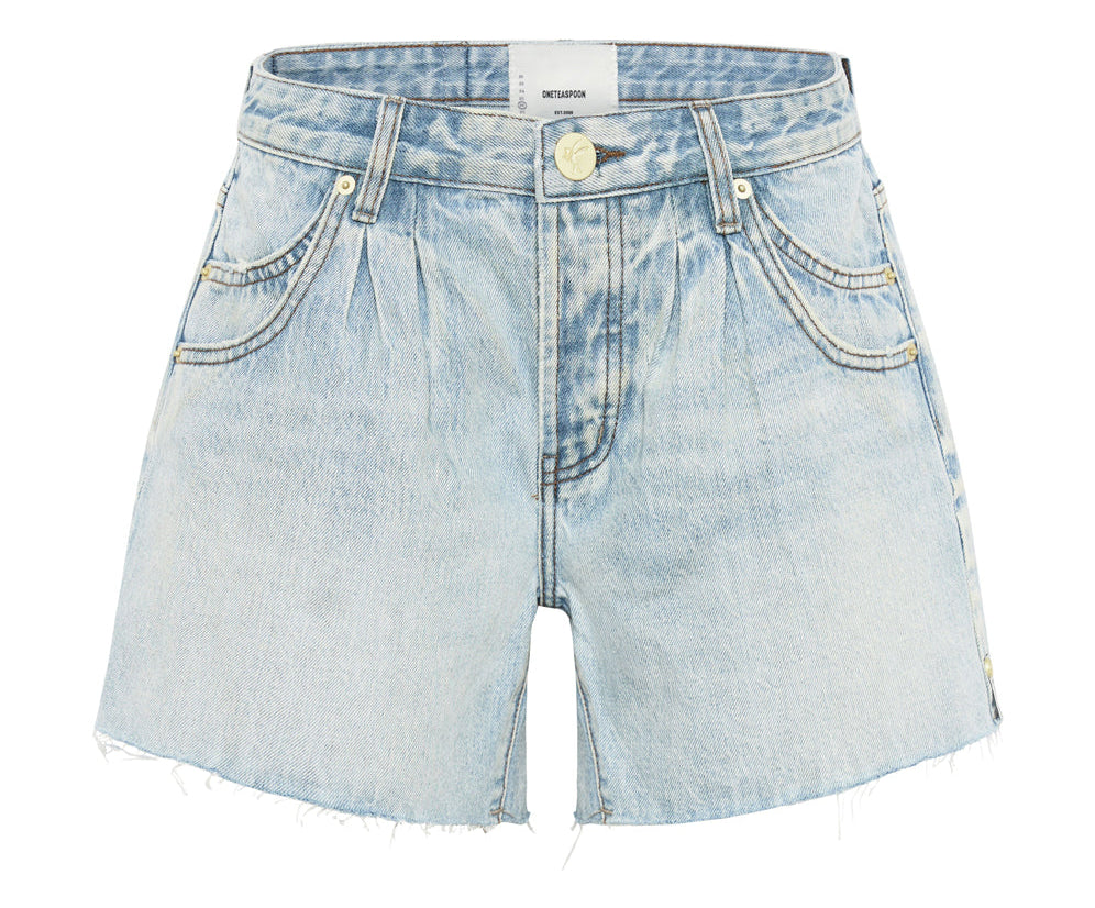 Shakers Low Waist Super Relaxed Denim Shorts - Kansas Blue