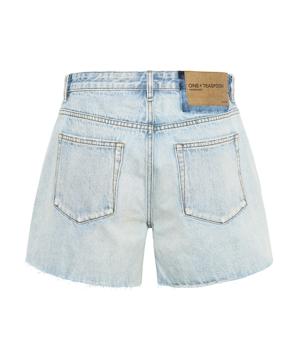 Shakers Low Waist Super Relaxed Denim Shorts - Kansas Blue | One