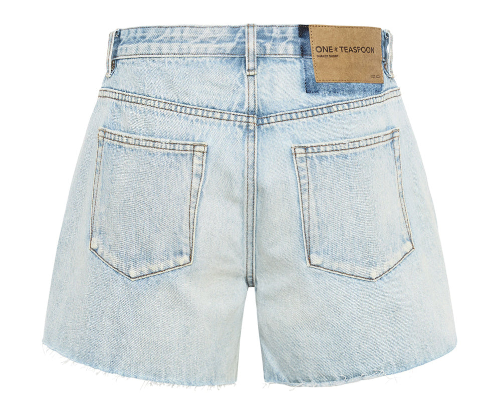 Shakers Low Waist Super Relaxed Denim Shorts - Kansas Blue