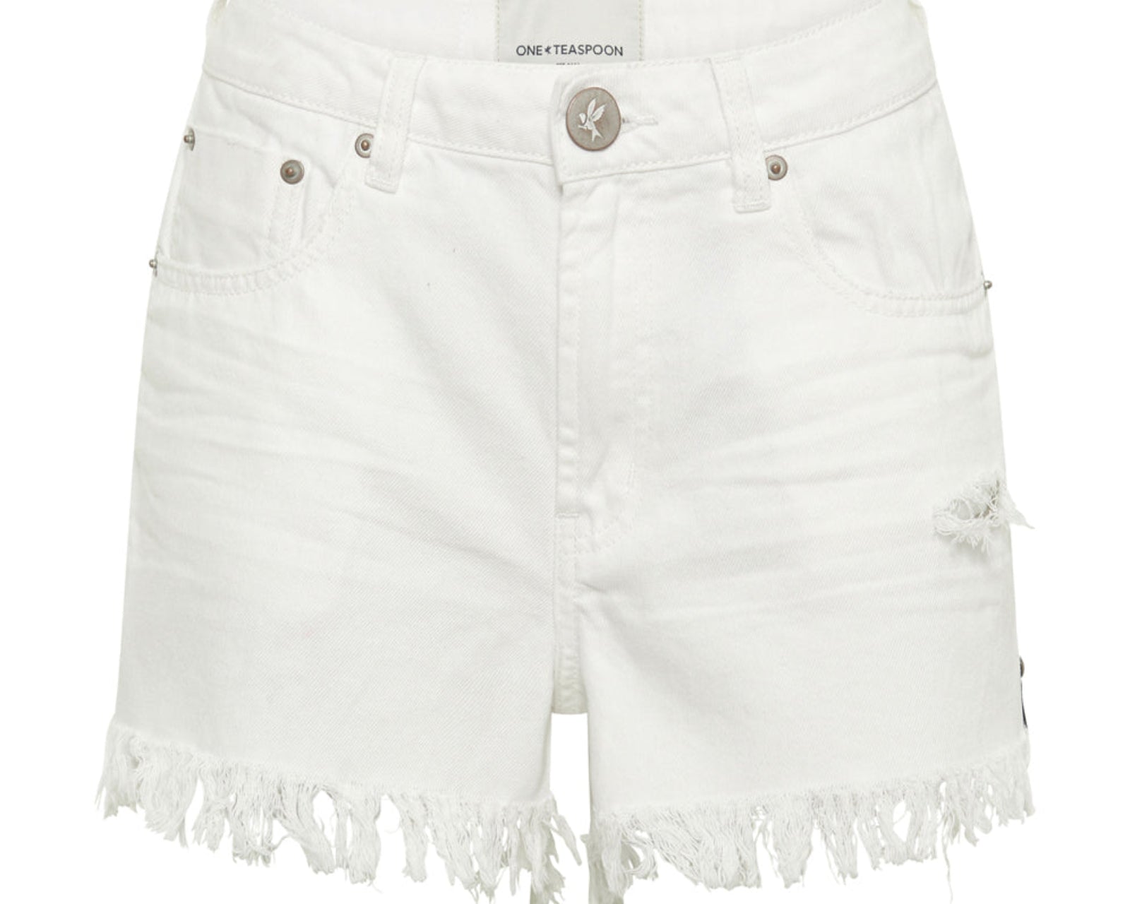 Bonitas High Waist Denim Shorts - White Beauty