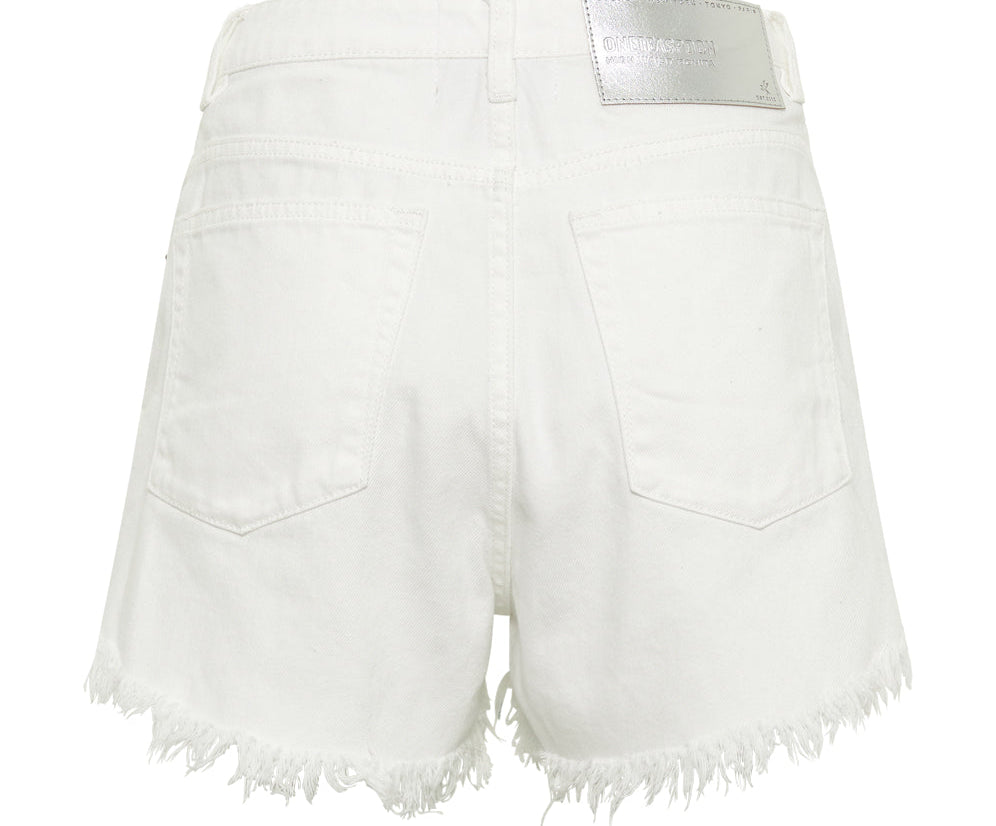 Bonitas High Waist Denim Shorts - White Beauty