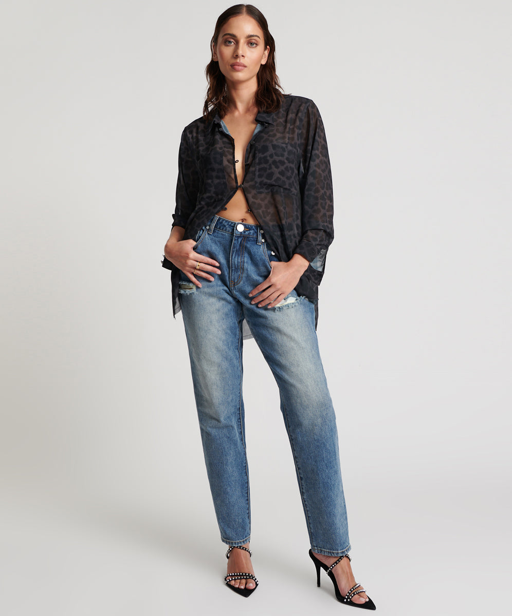 1982s Jeans 1982S High Waist Balloon Denim Jeans - Blue Love
