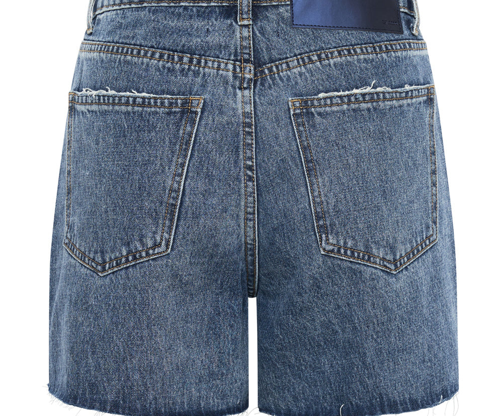 BLUE LOVE LEGENDS HIGH WAIST MOM FIT SHORTS
