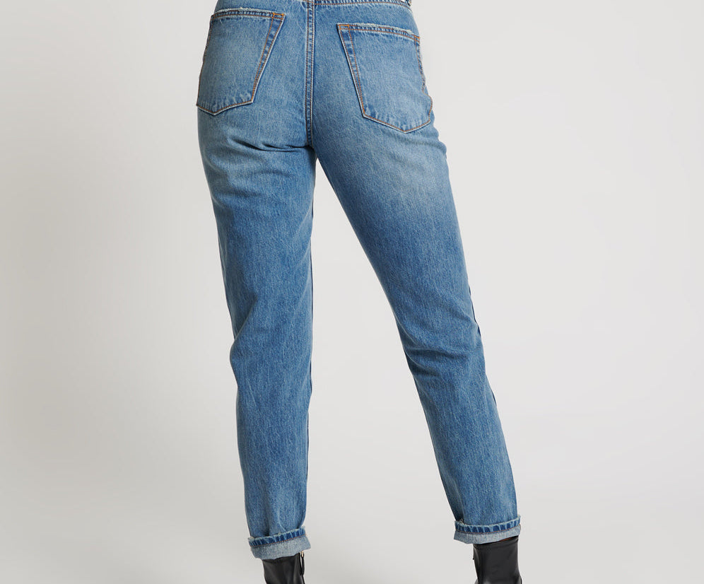 Legends High Waist Mom Fit Denim Jeans - Pacifica