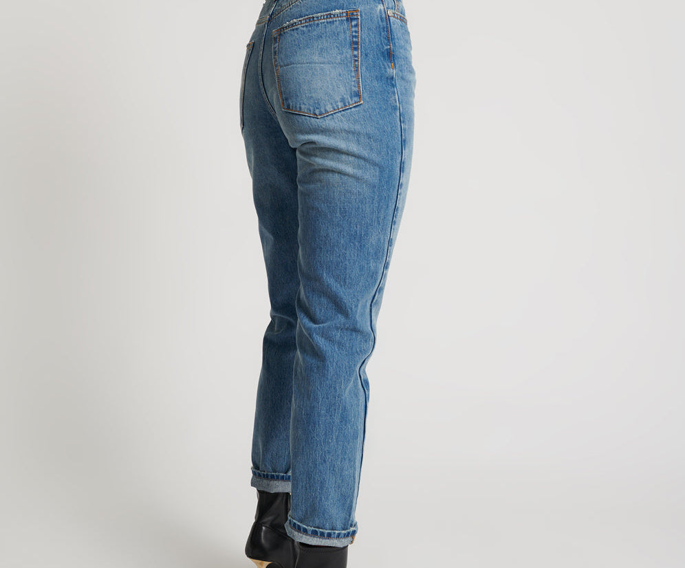 Legends High Waist Mom Fit Denim Jeans - Pacifica