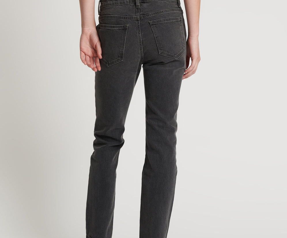Stixx Low Waist Slim Straight Leg Denim Jeans - Washed Black