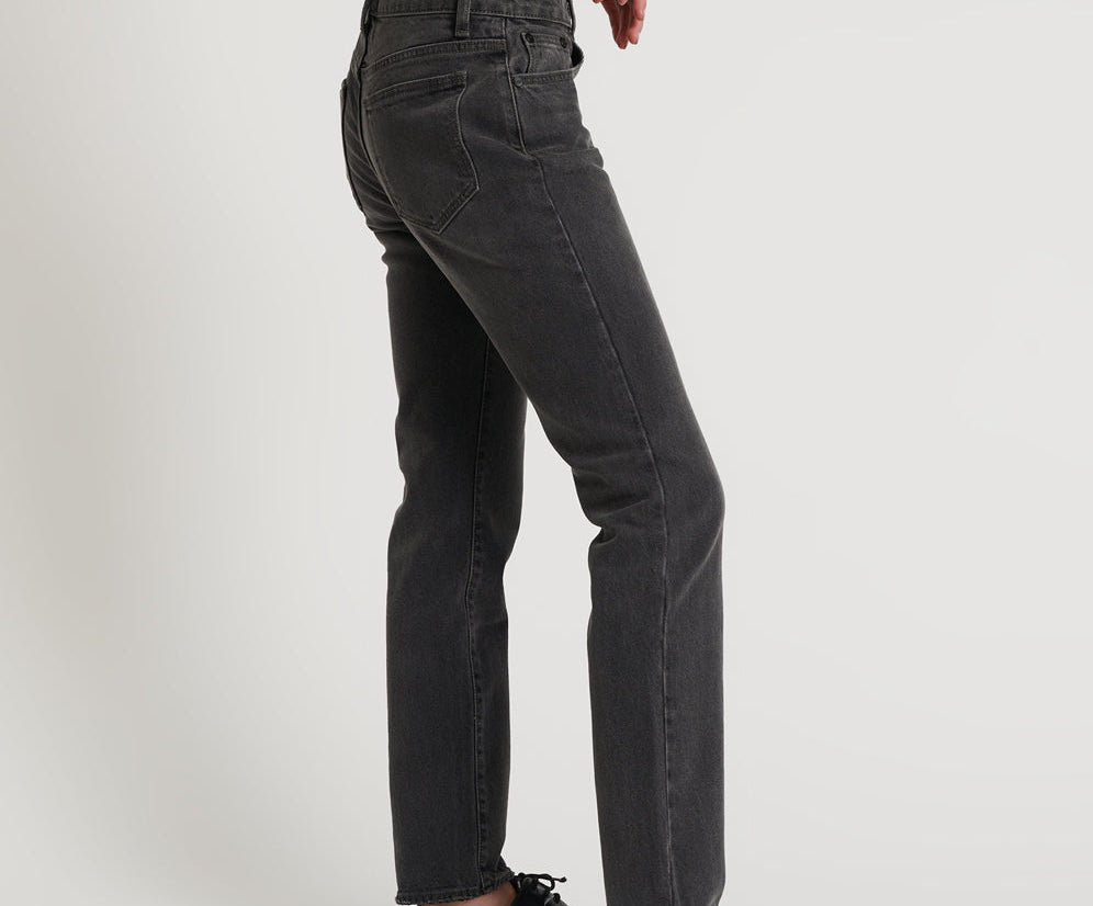 Stixx Low Waist Slim Straight Leg Denim Jeans - Washed Black