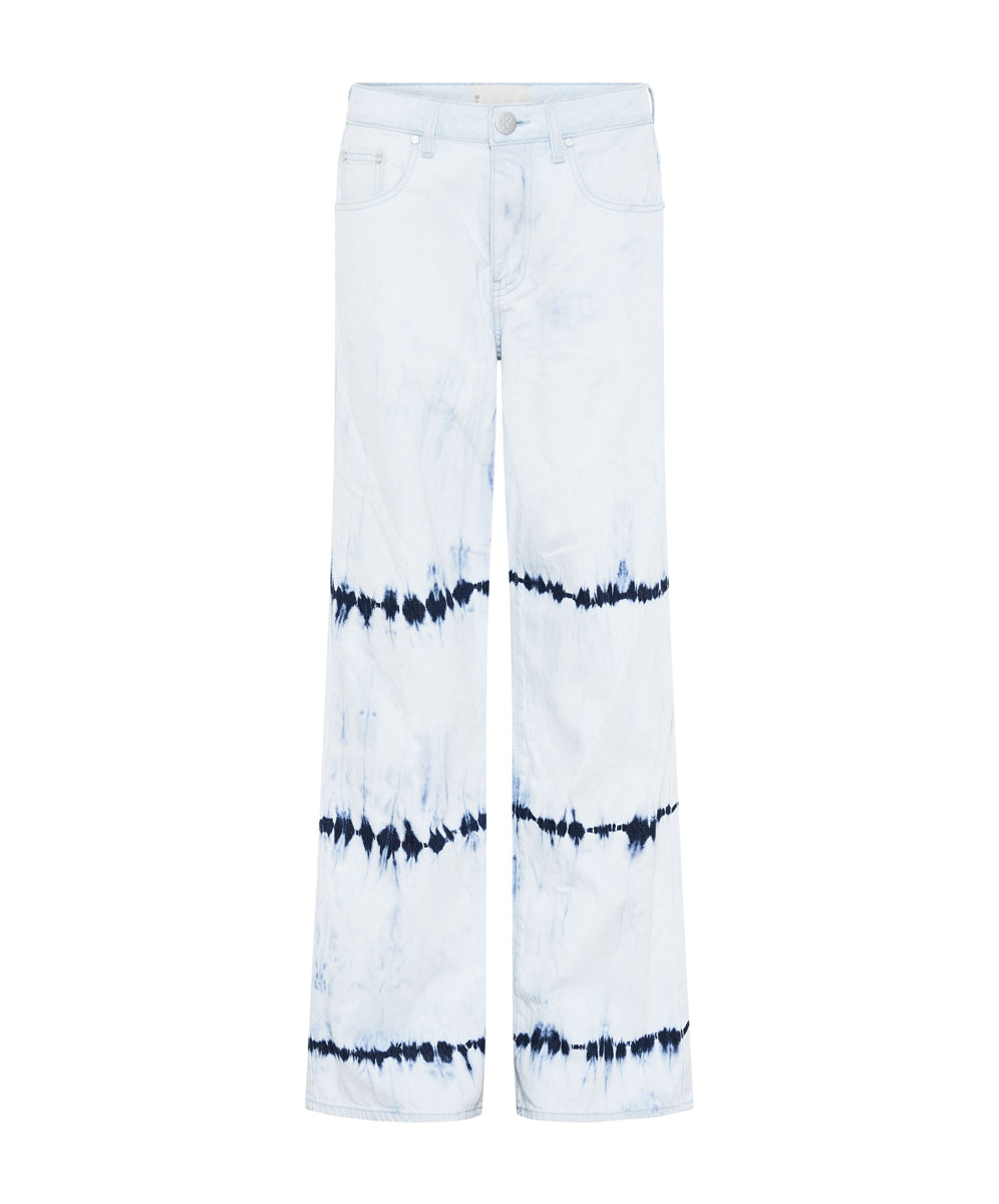 Jackson Mid Waist Wide Leg Denim Jeans - Bleached Out Blue | One