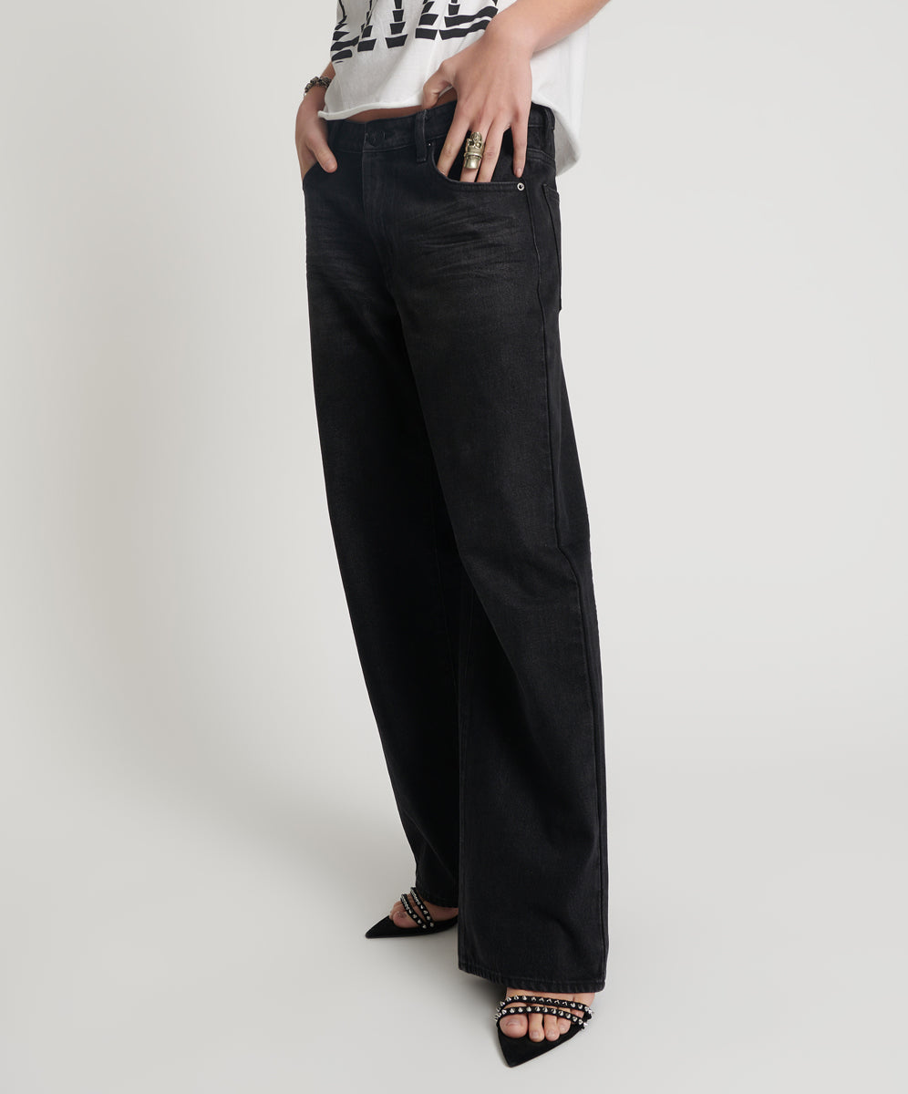 Black Oak Low Riders Low Waist Wide Leg Jeans | One Teaspoon USA