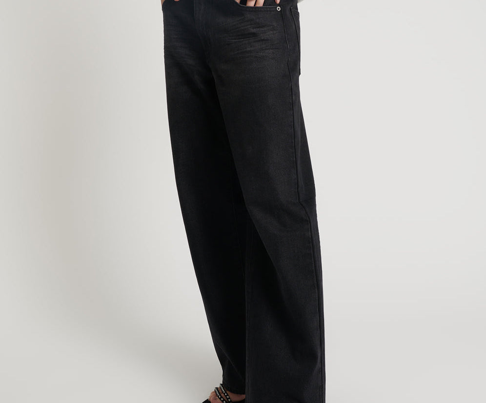 BLACK OAK LOW RIDERS LOW WAIST WIDE LEG JEANS