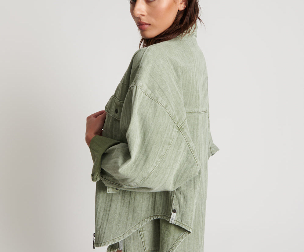 Logo Jacquard Daria Shacket - Khaki
