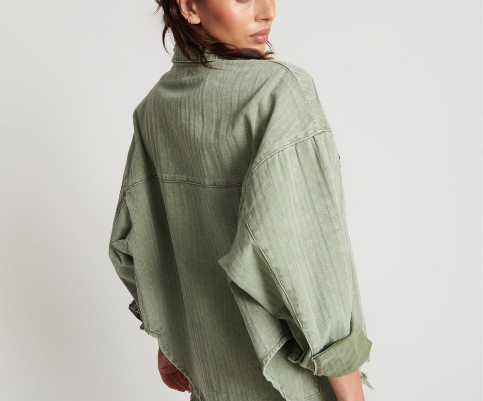 Logo Jacquard Daria Shacket - Khaki