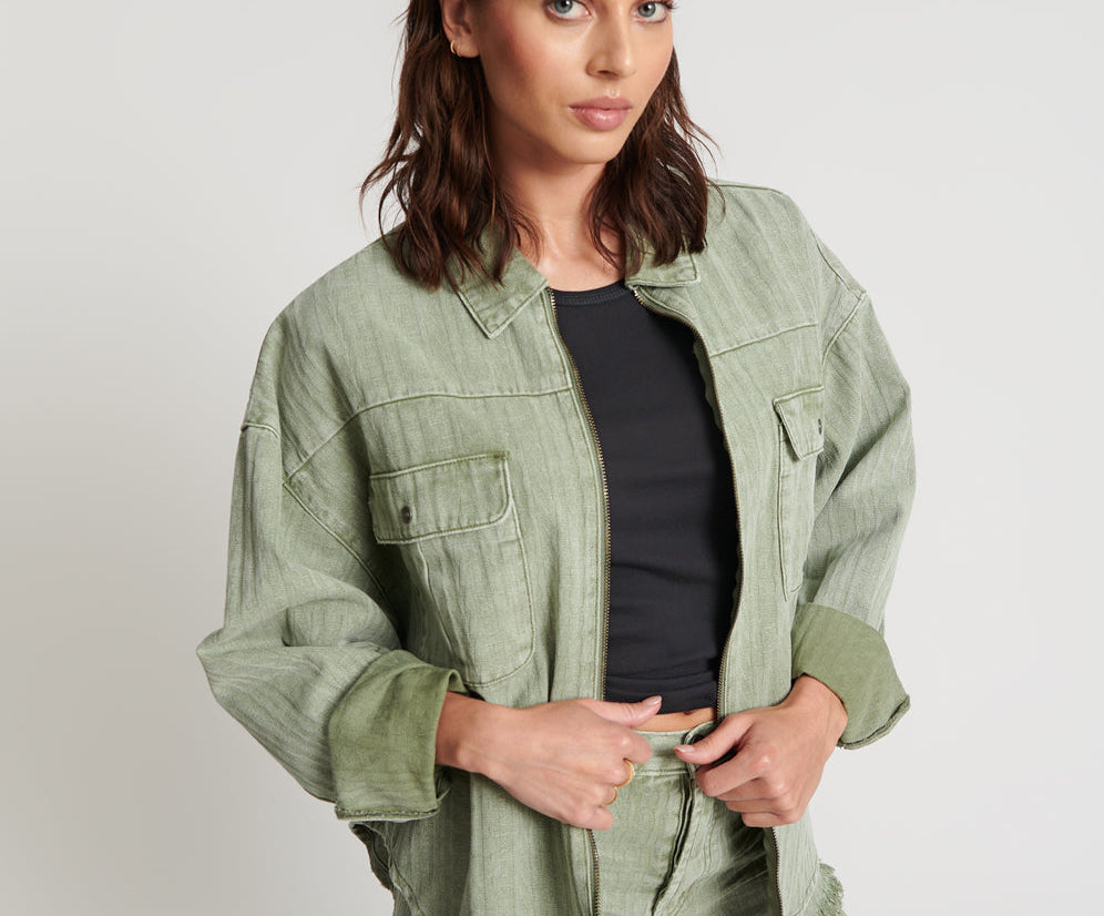 Logo Jacquard Daria Shacket - Khaki
