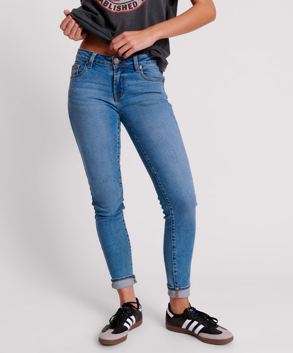 Freebirds Ii Low Waist Stretch Skinny Denim Jeans - Dusty