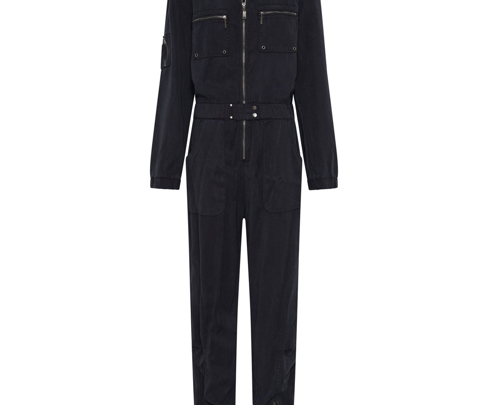 CHARCOAL DARK ROMANCE ZIPPED UP JUMPSUIT