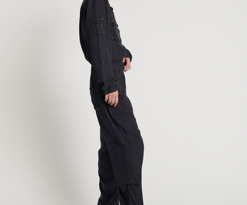 CHARCOAL DARK ROMANCE ZIPPED UP JUMPSUIT