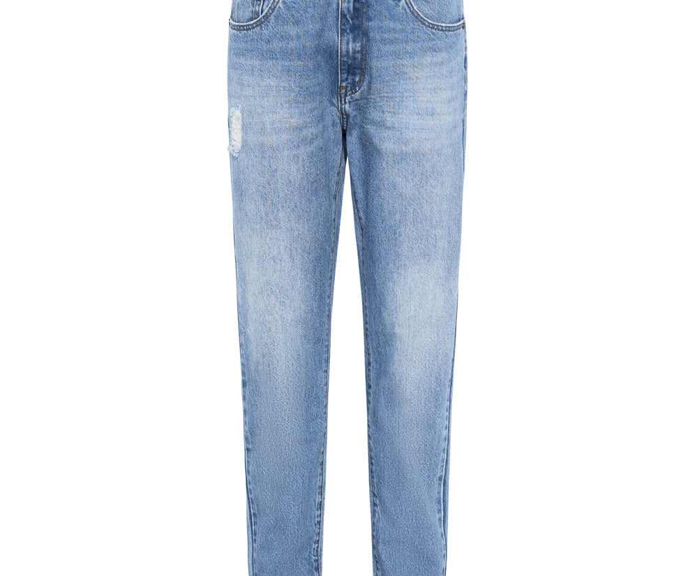 Awesome Baggies High Waist Straight Leg Denim Jeans - Ciao Blue