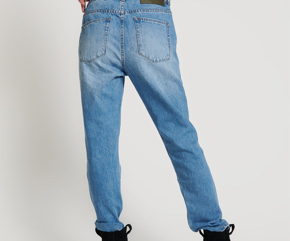 Awesome Baggies High Waist Straight Leg Denim Jeans - Ciao Blue