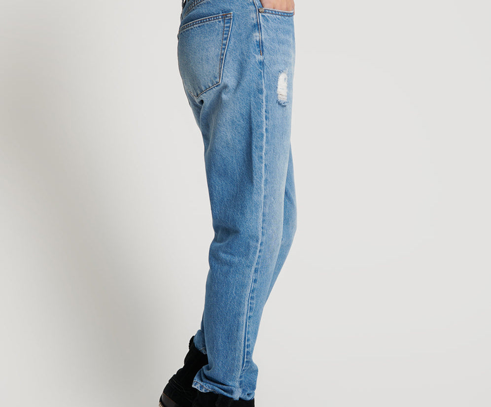 Awesome Baggies High Waist Straight Leg Denim Jeans - Ciao Blue