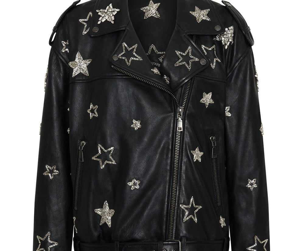 Embellished Leather Jacket Star | Teaspoon One Hand All