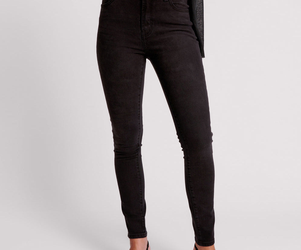 Freebirds Ii High Waist Stretch Skinny Denim Jeans - Black