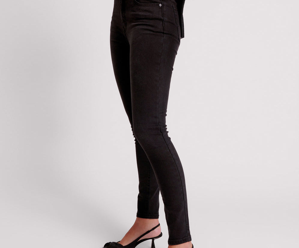 Freebirds Ii High Waist Stretch Skinny Denim Jeans - Black