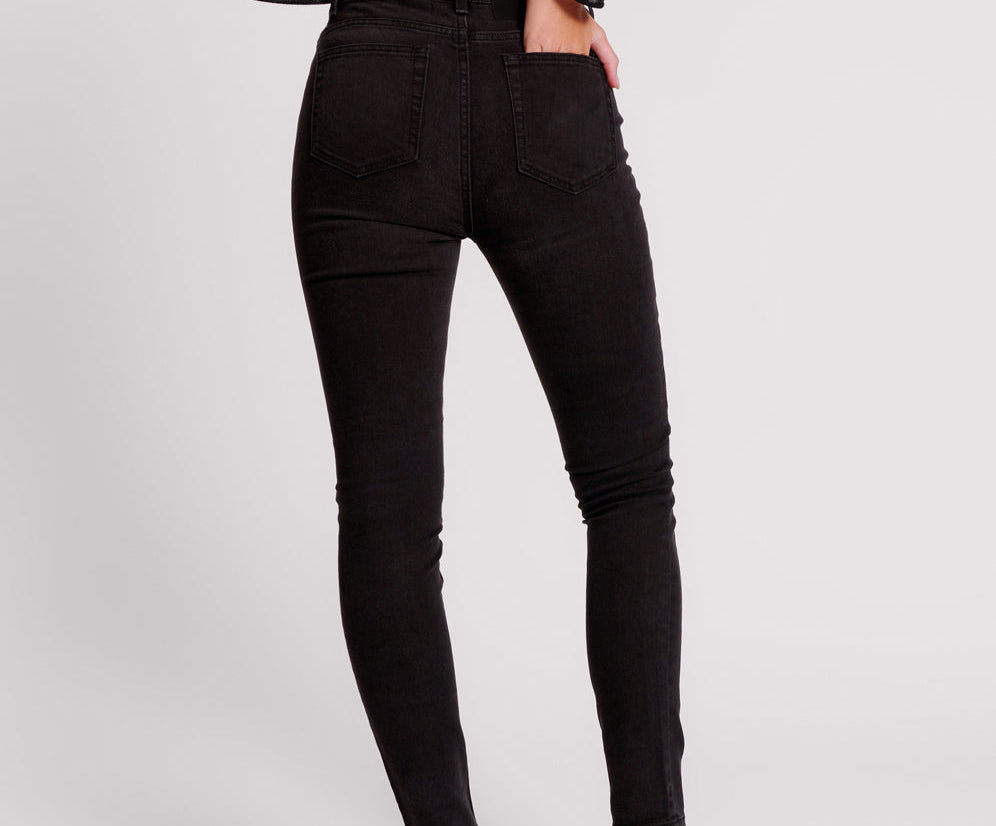 Freebirds Ii High Waist Stretch Skinny Denim Jeans - Black