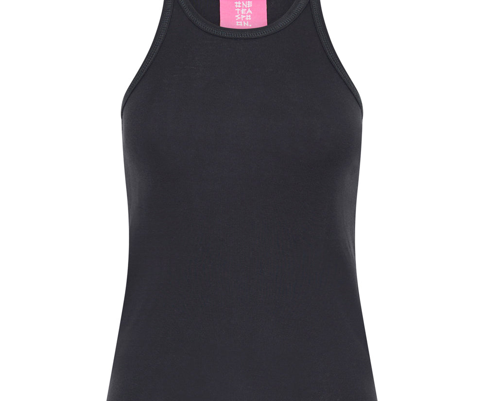 One Teaspoon Fine Ribbed Singlet - Black