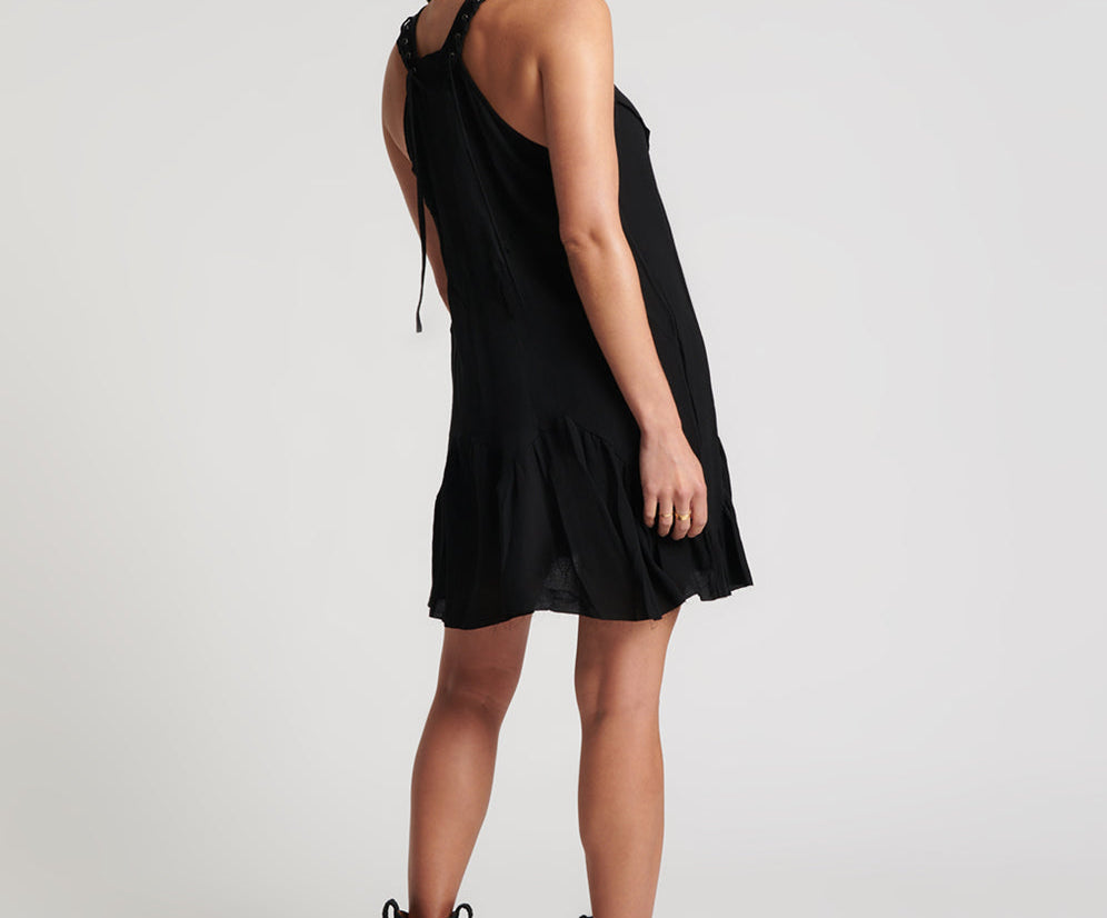 BLACK LACED CHARLESTON DRESS