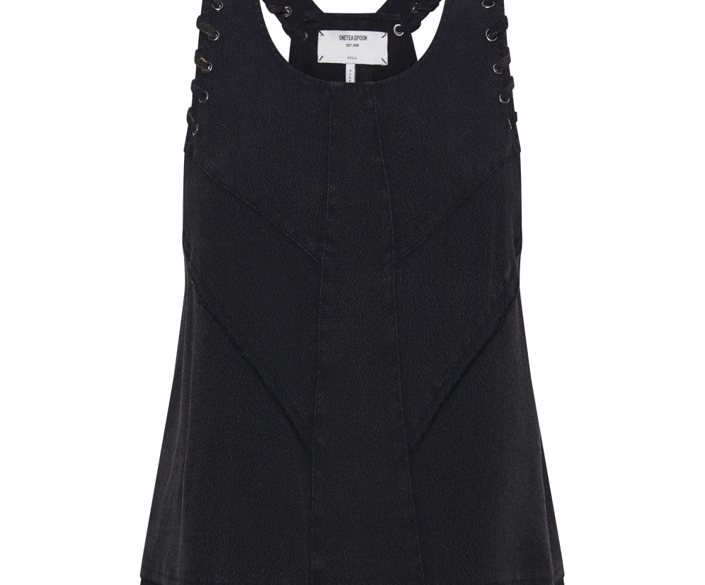 Lace Charleston Top - Black Acid