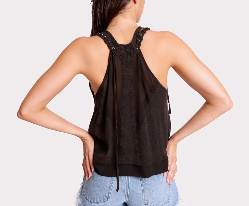 Lace Charleston Top - Black Acid