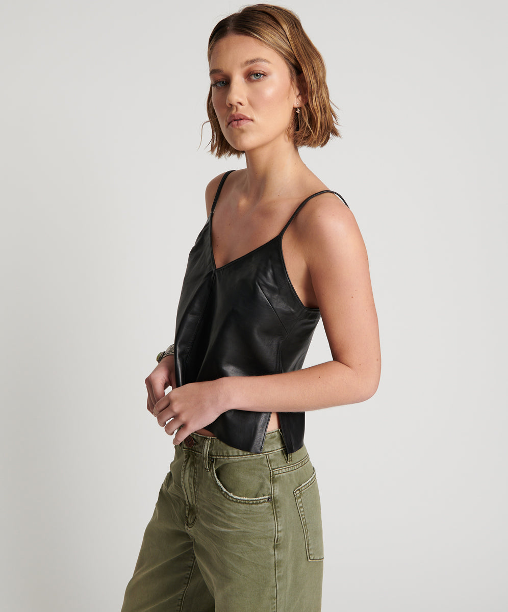 Products LEATHER CAMI TOP