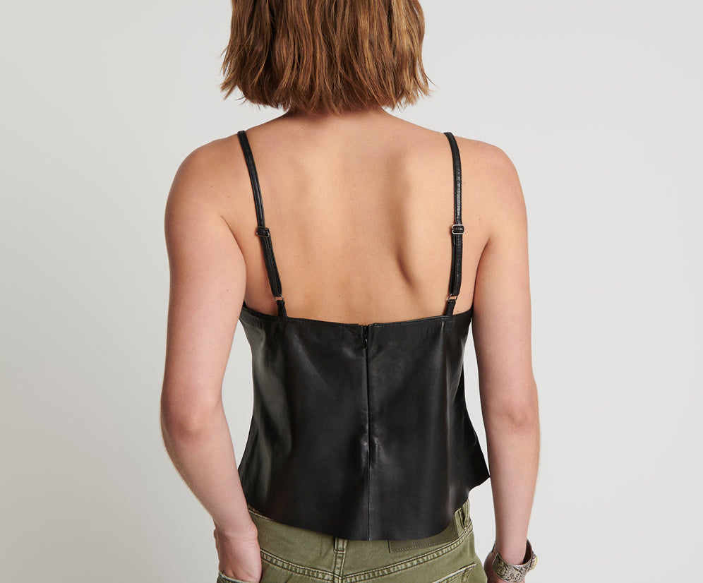LEATHER CAMI TOP