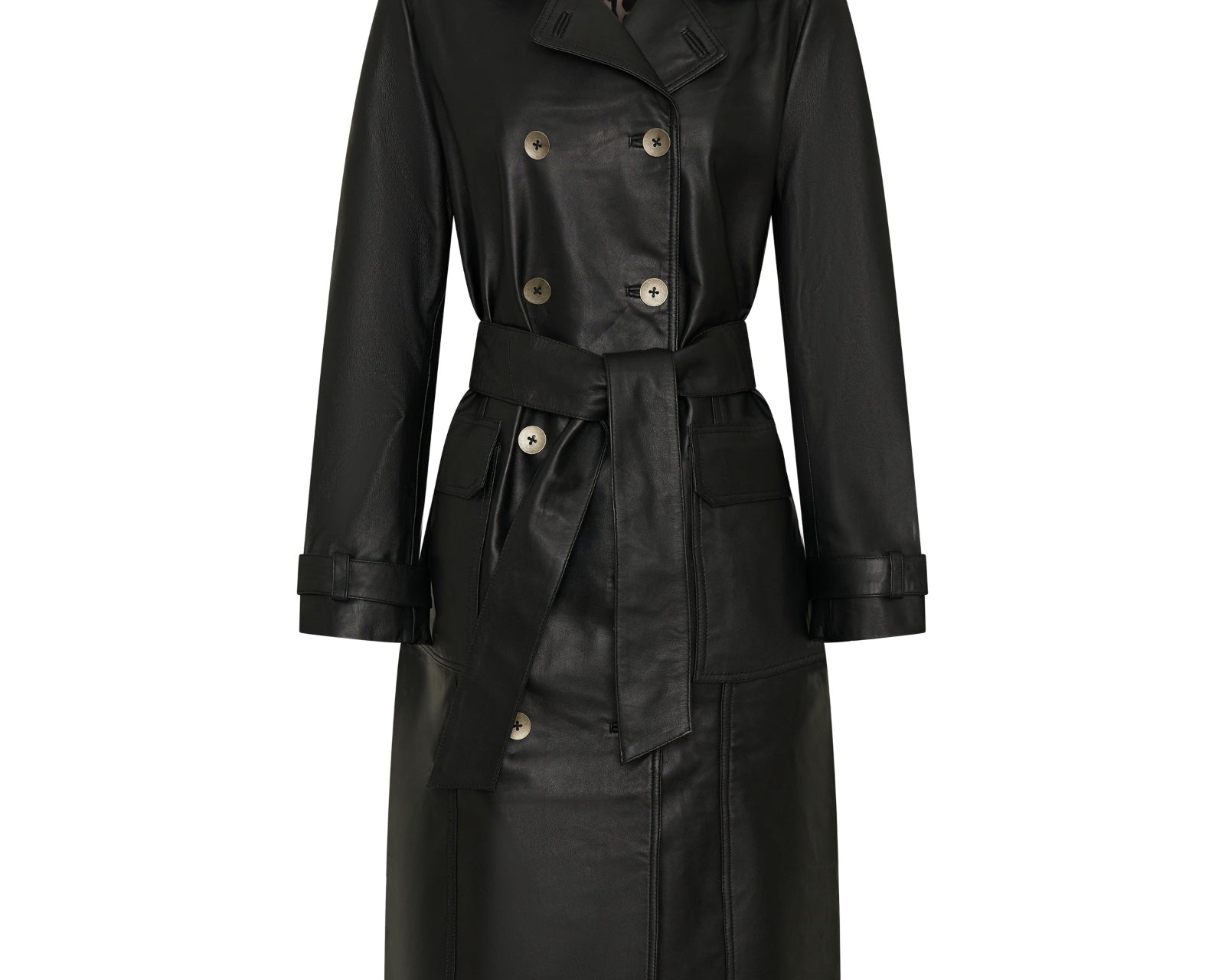 Supermodel Leather Trench Coat - Black | One Teaspoon USA