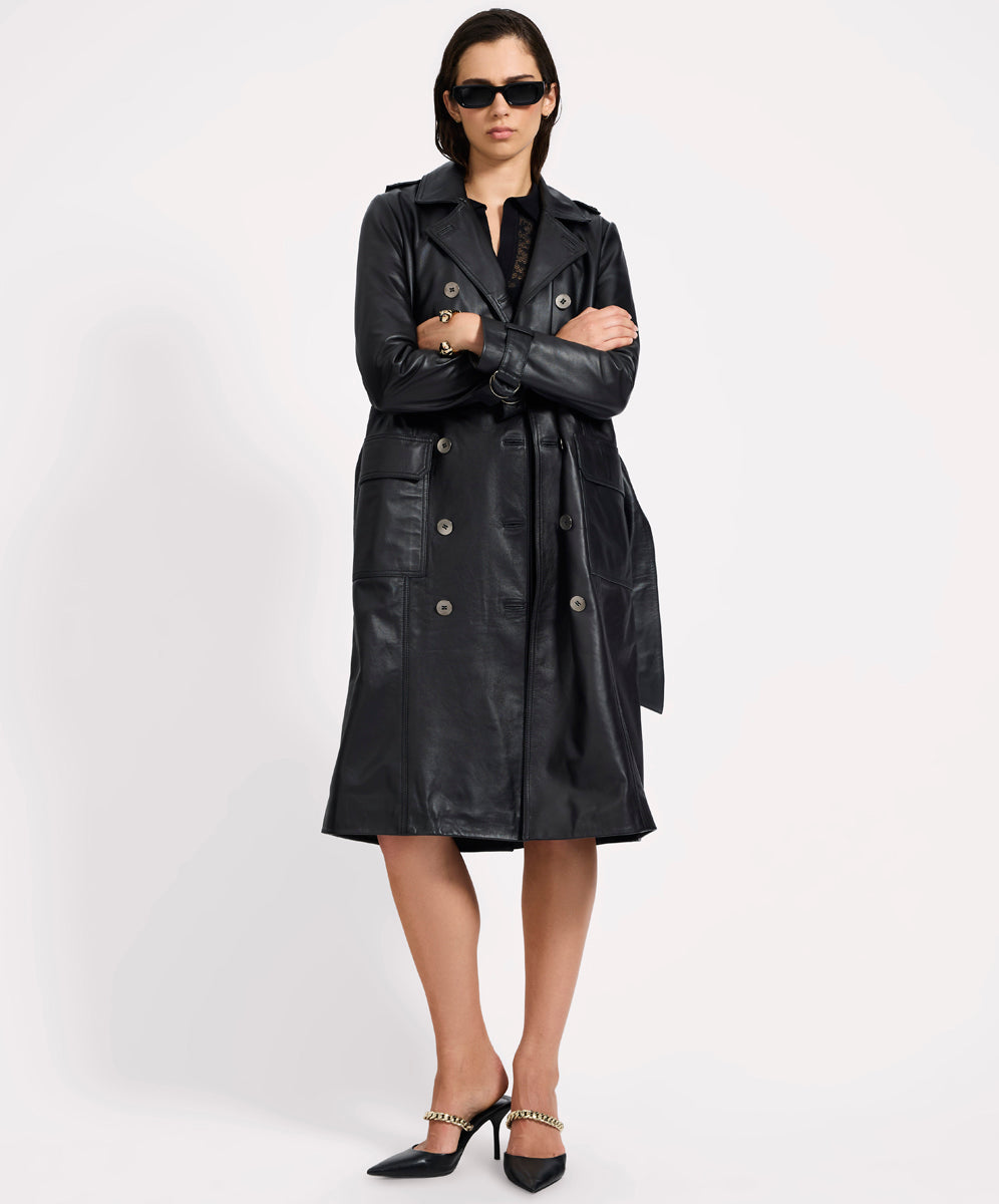 【完売品】SサイズTHE TOÉ AVIGNON TRENCH COAT黒レザー Avignon Trench Coat – THE TOÉ