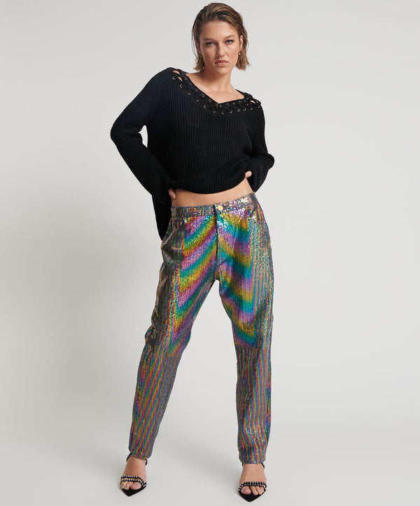 Bandits Low Waist Boyfriend Denim Jeans - Rainbow
