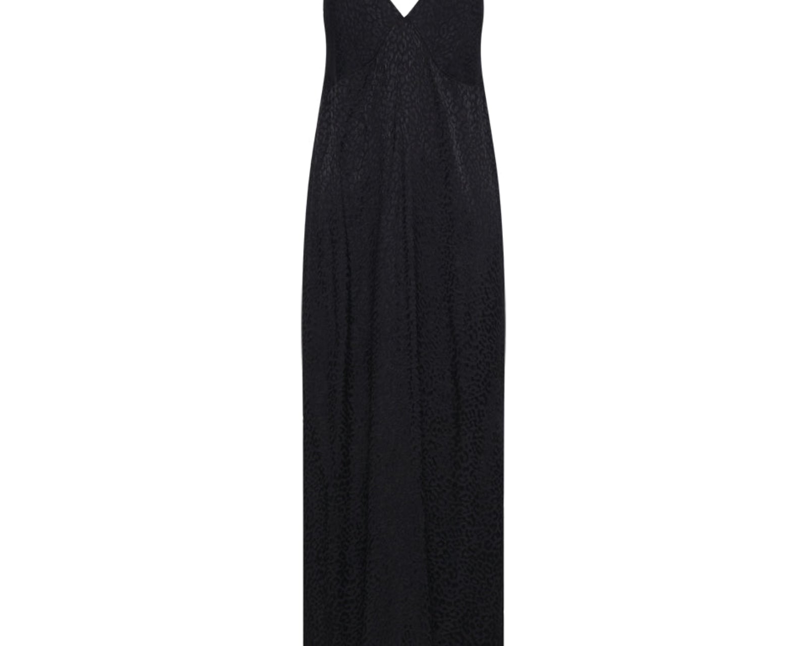 Animal Jaquard Maxi Slip Maxi Dress - Black