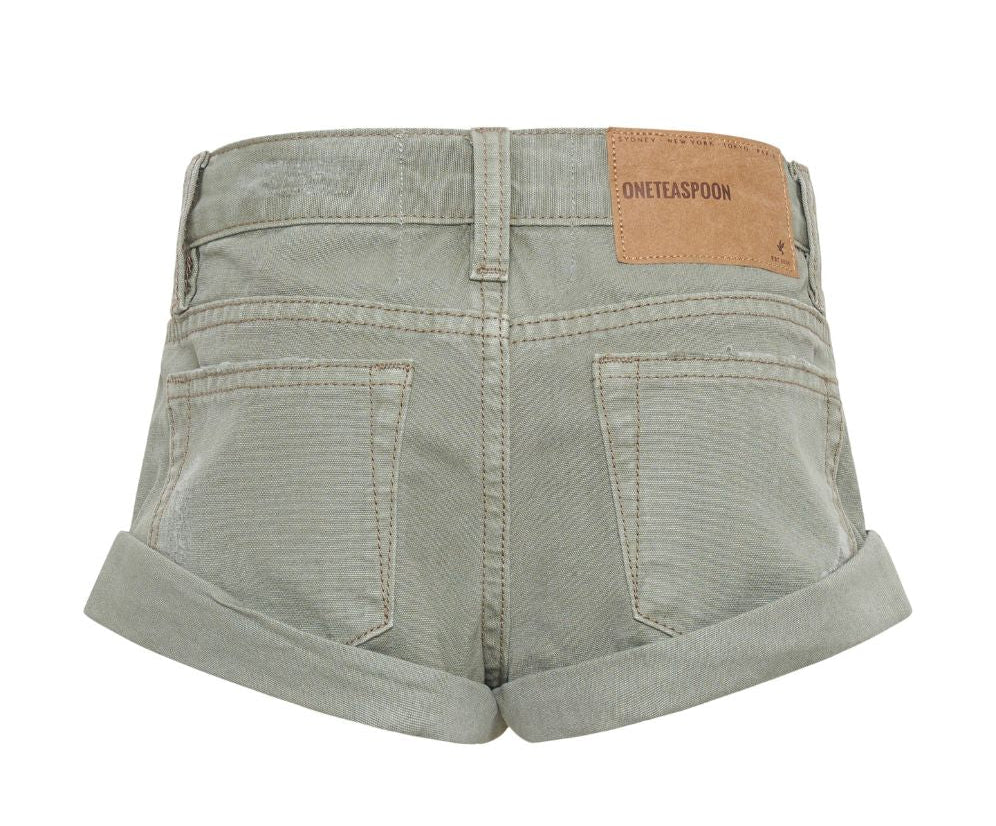 Kids Bandits Low Waist Denim Shorts - Super Khaki