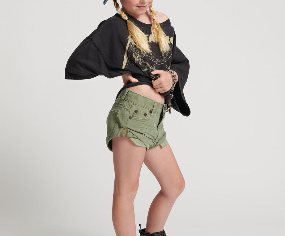 SUPER KHAKI KIDS BANDIT DENIM SHORTS