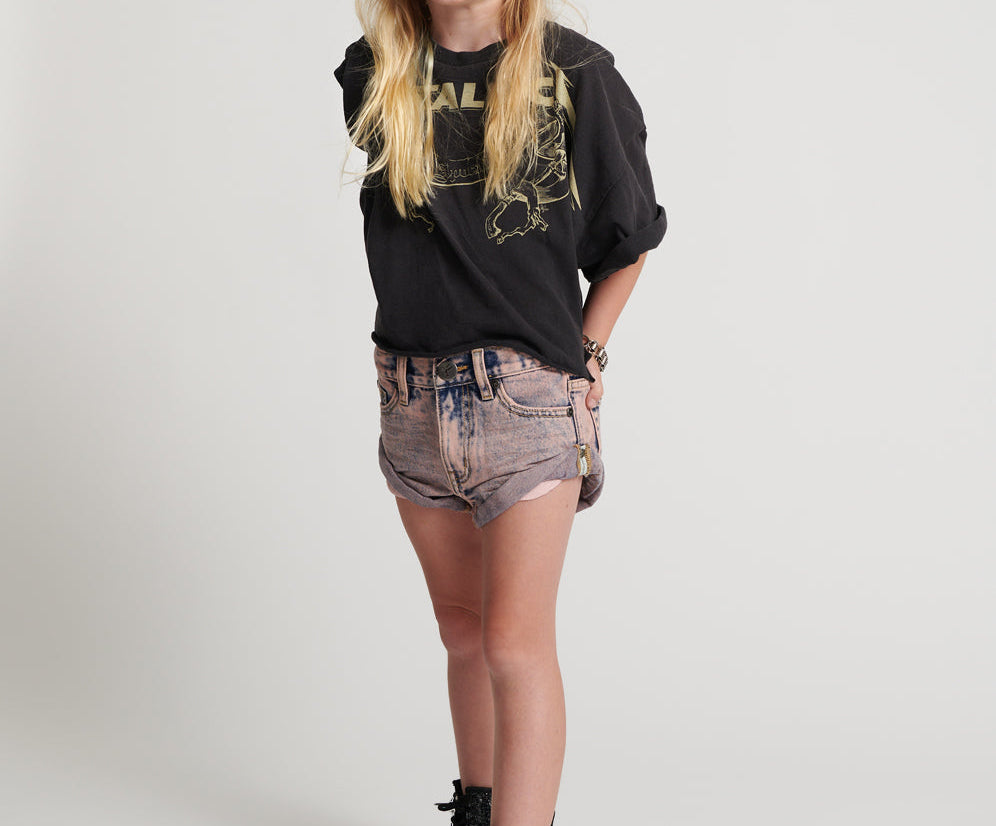 Kids Bandits Low Waist Denim Shorts - Dusty Pink