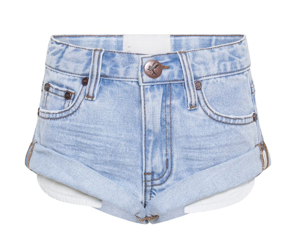 Kids Bandits Low Waist Denim Shorts - Hendrixe Blue