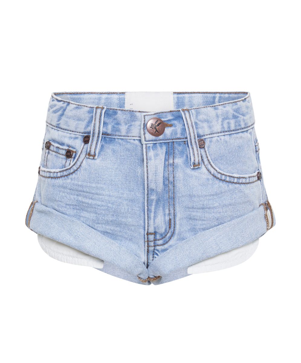 Rodeo Blue Denim Shorts Kids Bandits Low Waist Denim Shorts - Hendrixe Blue