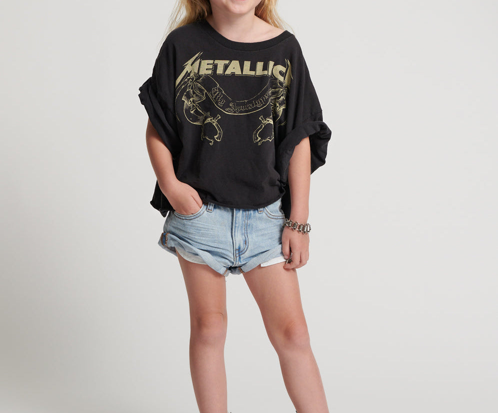 Kids Bandits Low Waist Denim Shorts - Hendrixe Blue