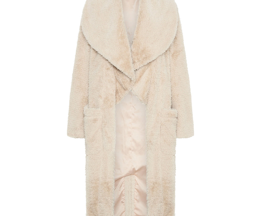 The Wonderland Faux Fur Coat - Cream