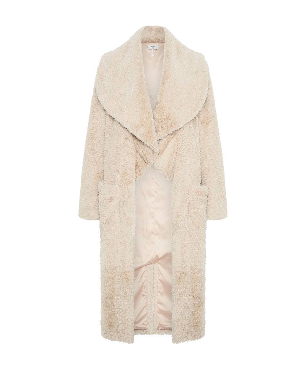 Products The Wonderland Faux Fur Coat - Cream