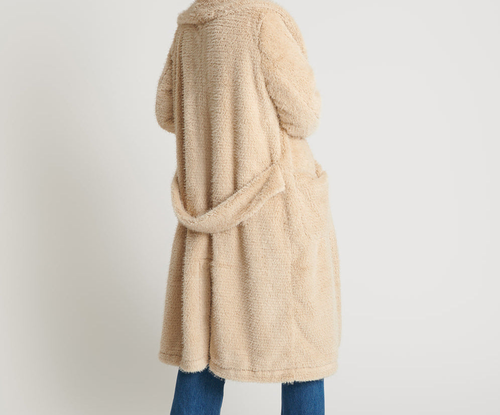 The Wonderland Faux Fur Coat - Cream
